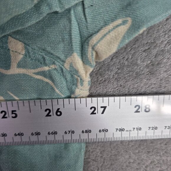 Mens 28 Palms Green & Beige Floral Print Silk Linen Blend Shirt Button Up XXL - Picture 5 of 7